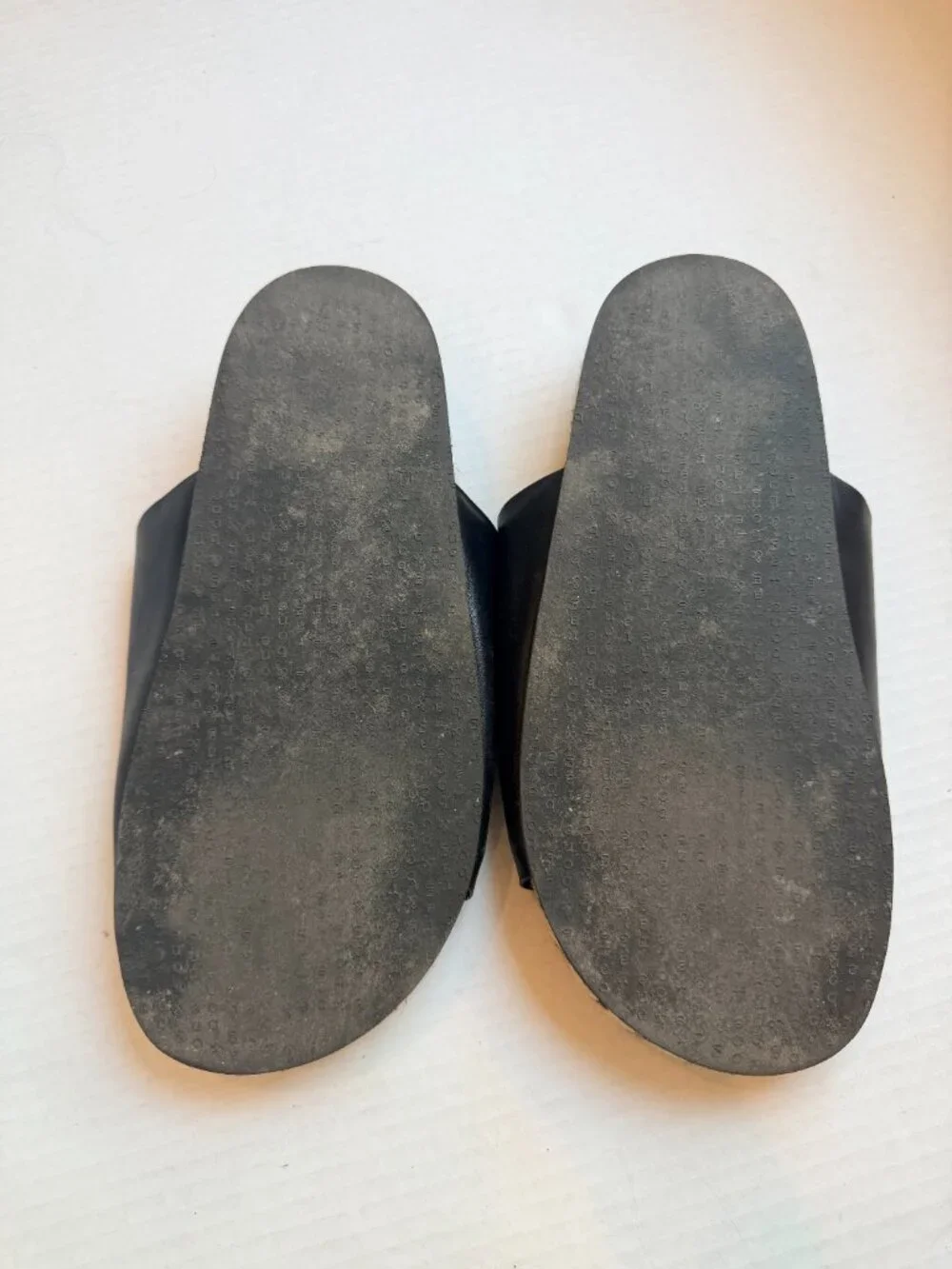 rag & bone Eva Espadrille Black Leather Slide Sandals Size 38